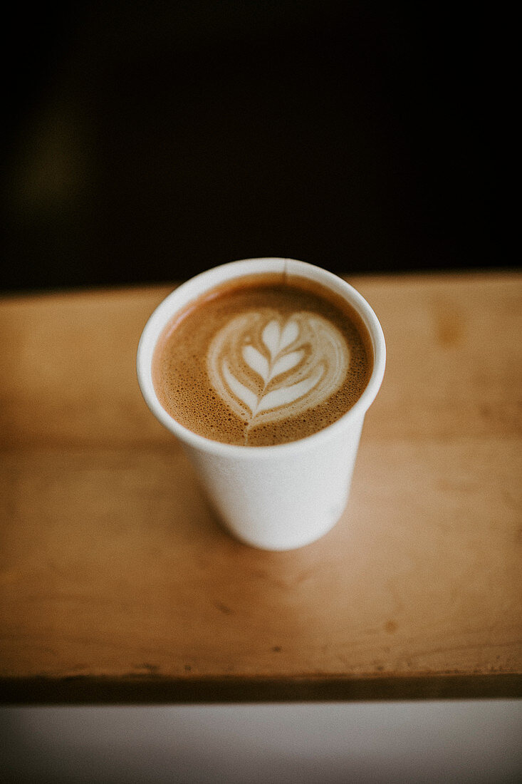 Cappuccino with a milk foam pattern