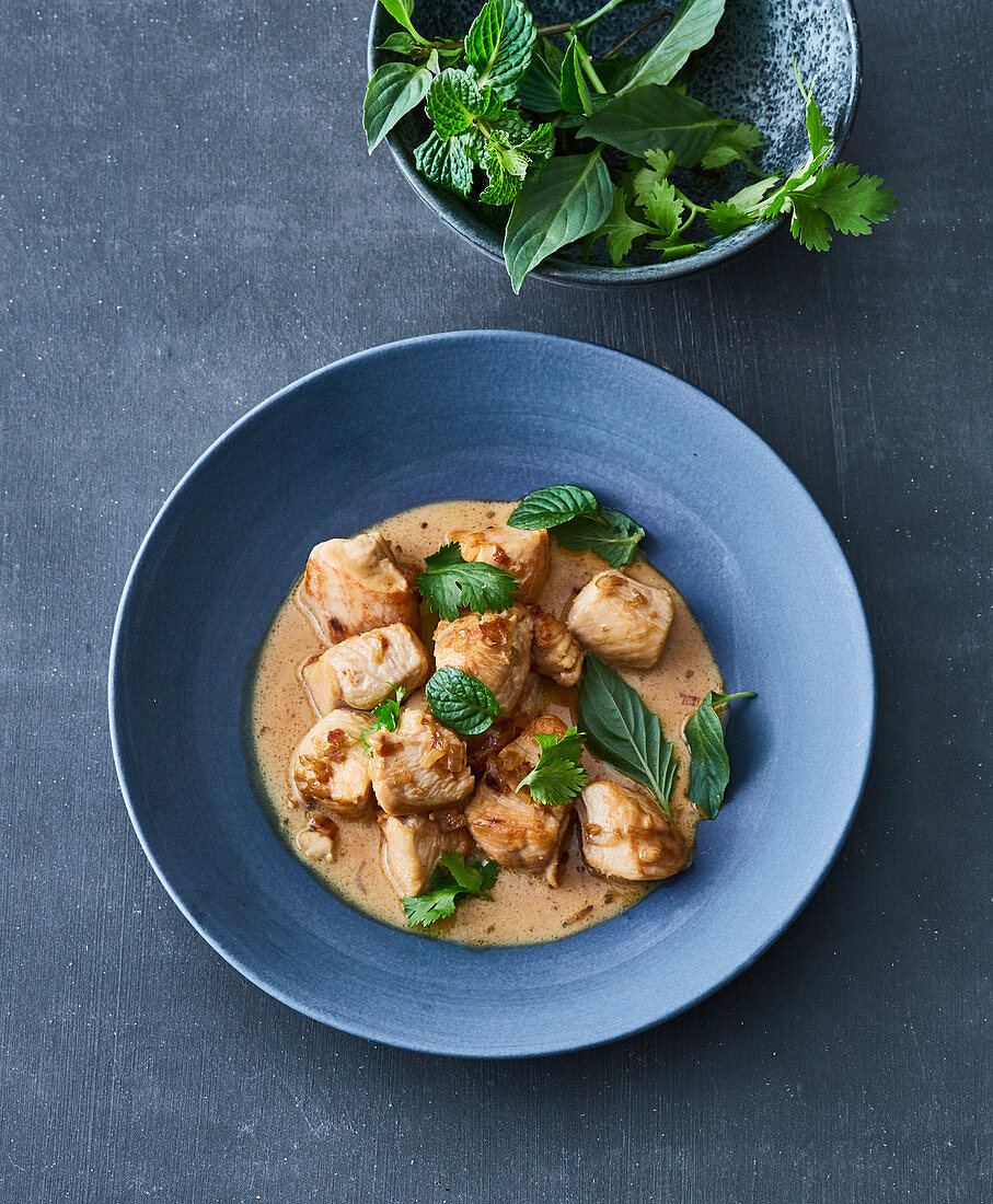 Caramelised chicken in coconut milk from South Vietnam