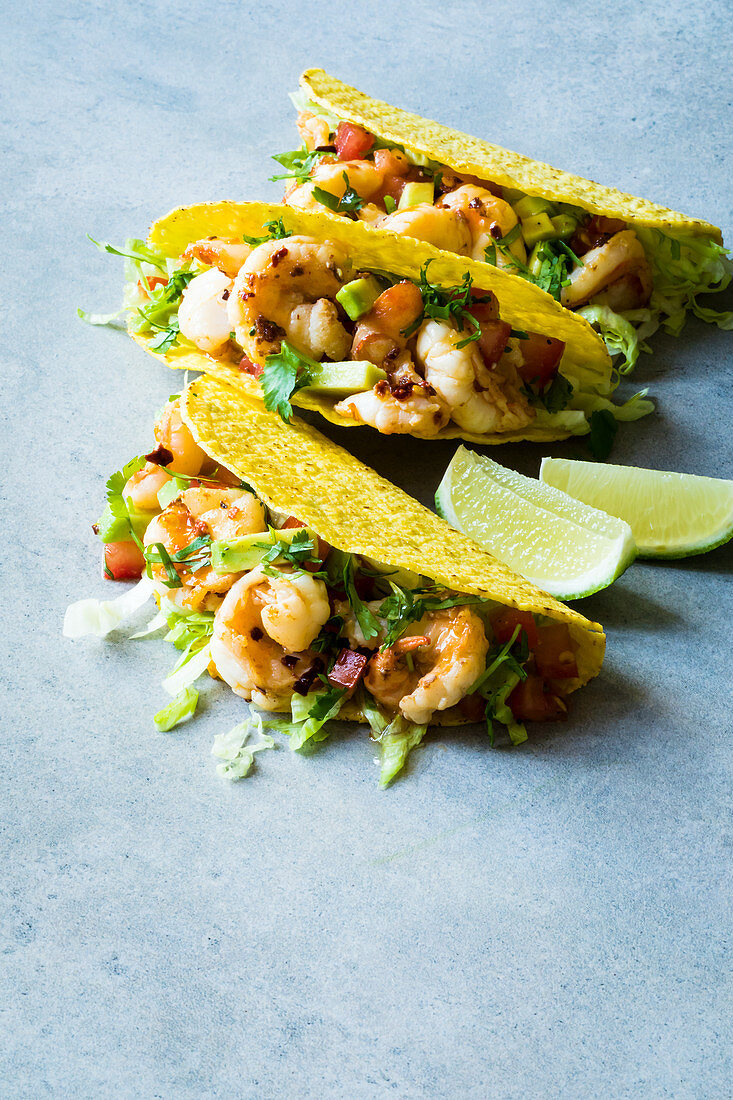 Mexikanische Knusper-Garnelen-Tacos