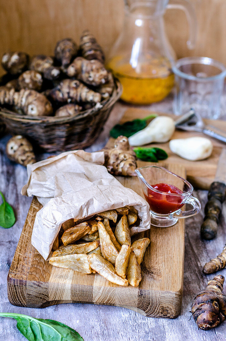 Topinambur Wedges im Ofen gebacken