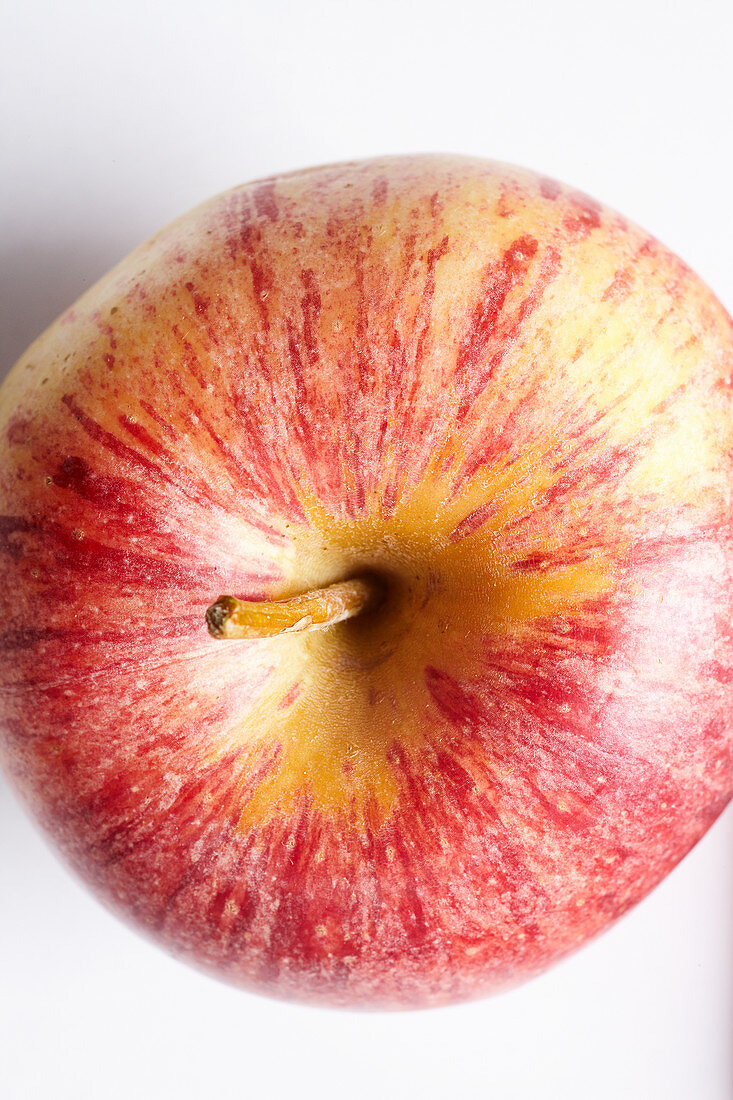 A red apple seen from above