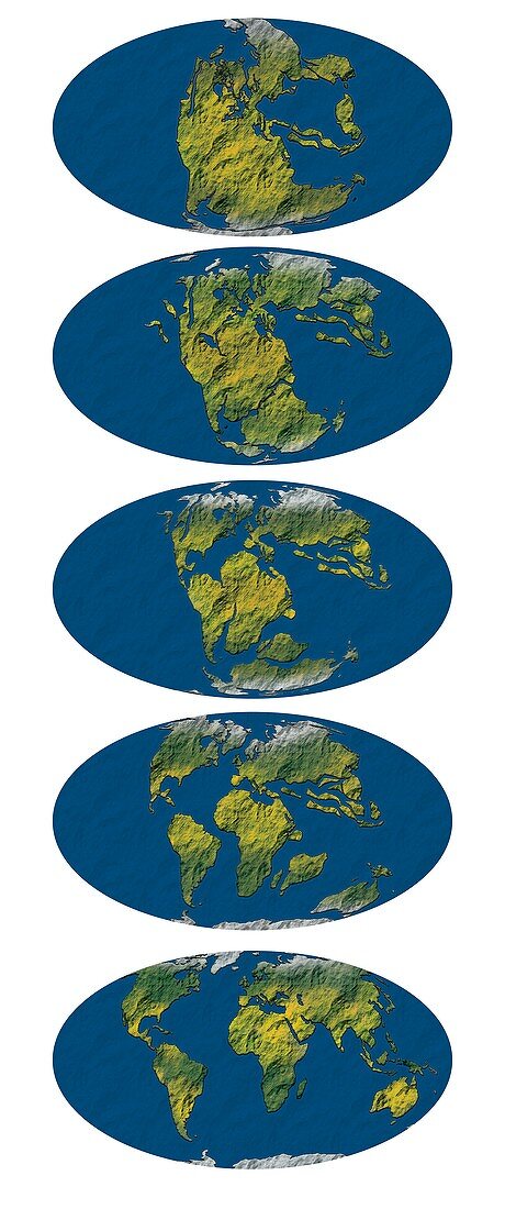 Movement of Earth's continents, illustration