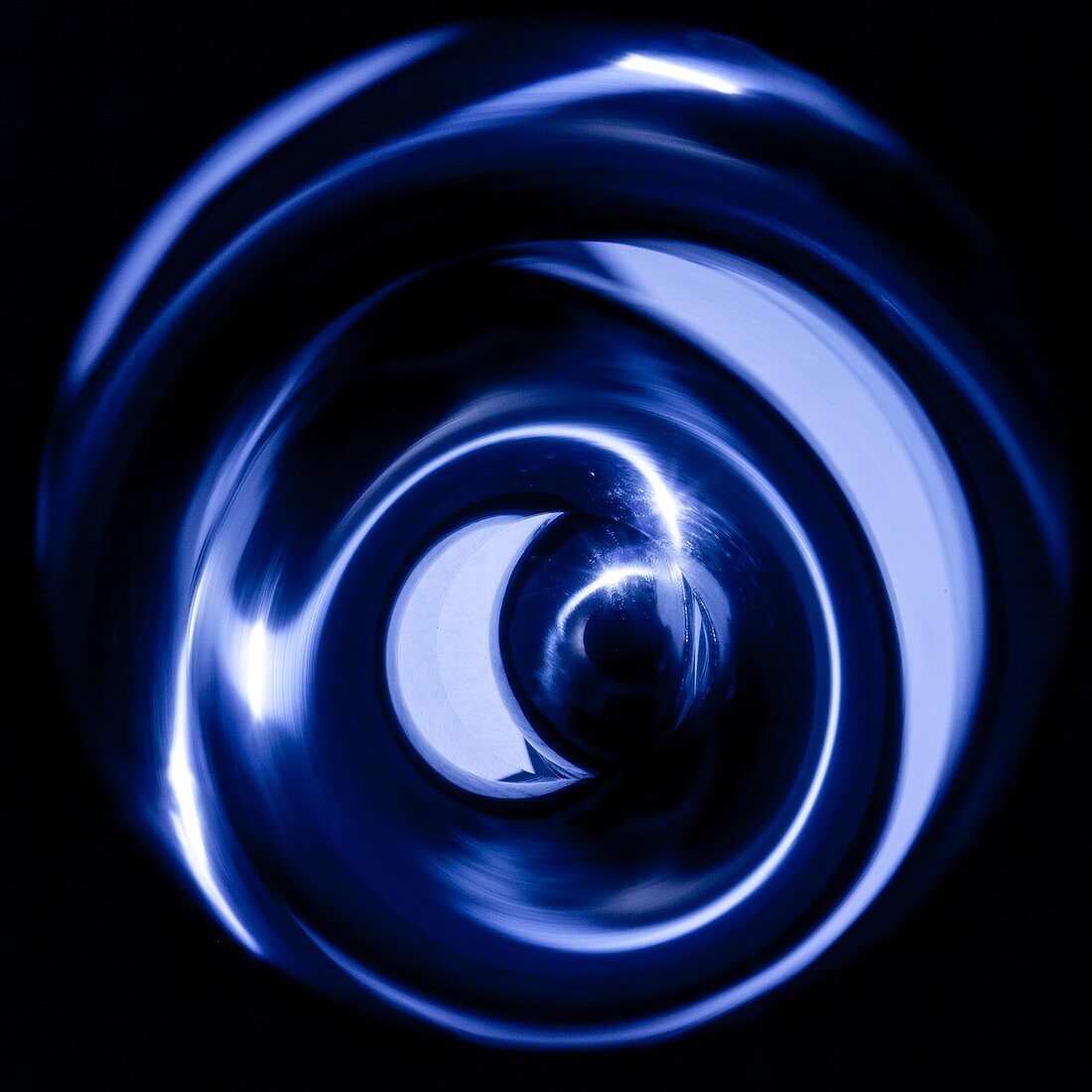 Reflection inside a neutron guide, abstract image