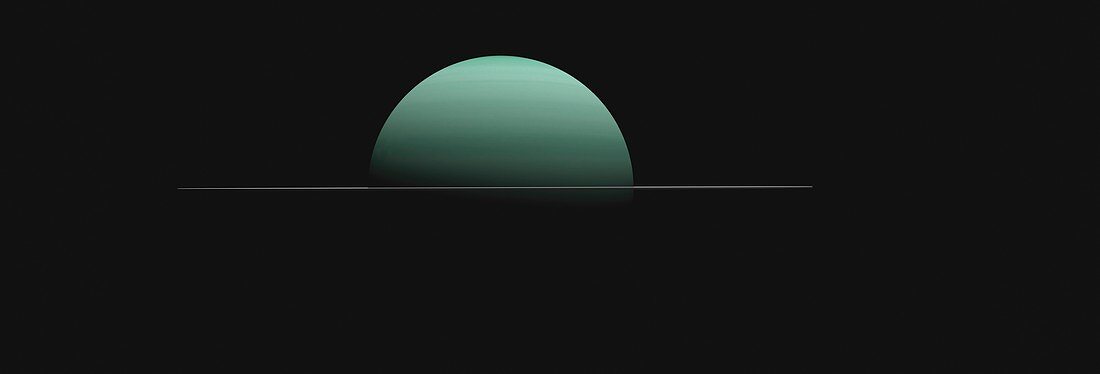 Uranus and its rings, illustration
