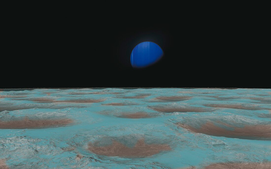 Neptune from Triton, illustration
