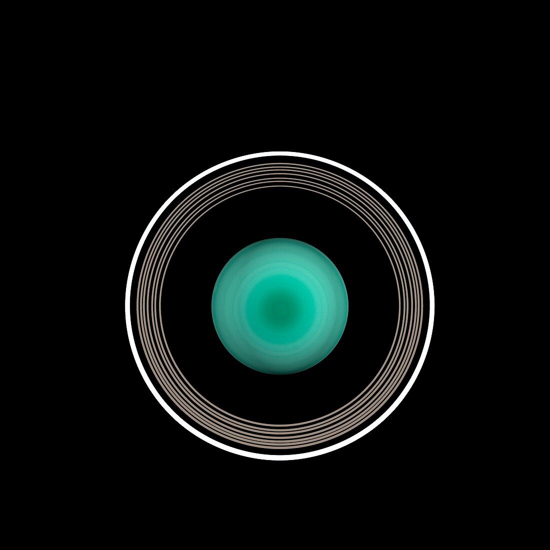 Uranus and its rings, illustration