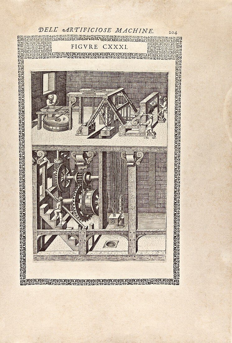Water-powered mill, 16th century