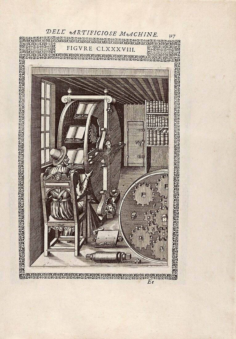 Rotary reading wheel, 16th century