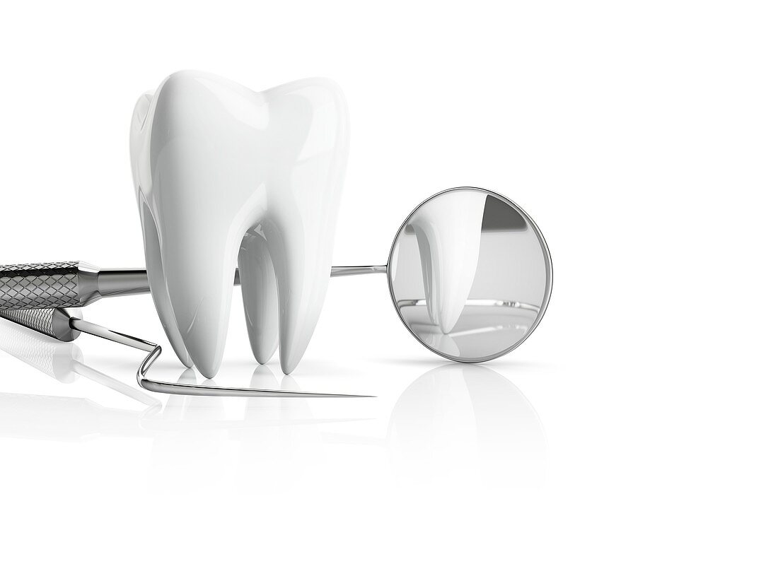 Dental treatment, conceptual illustration