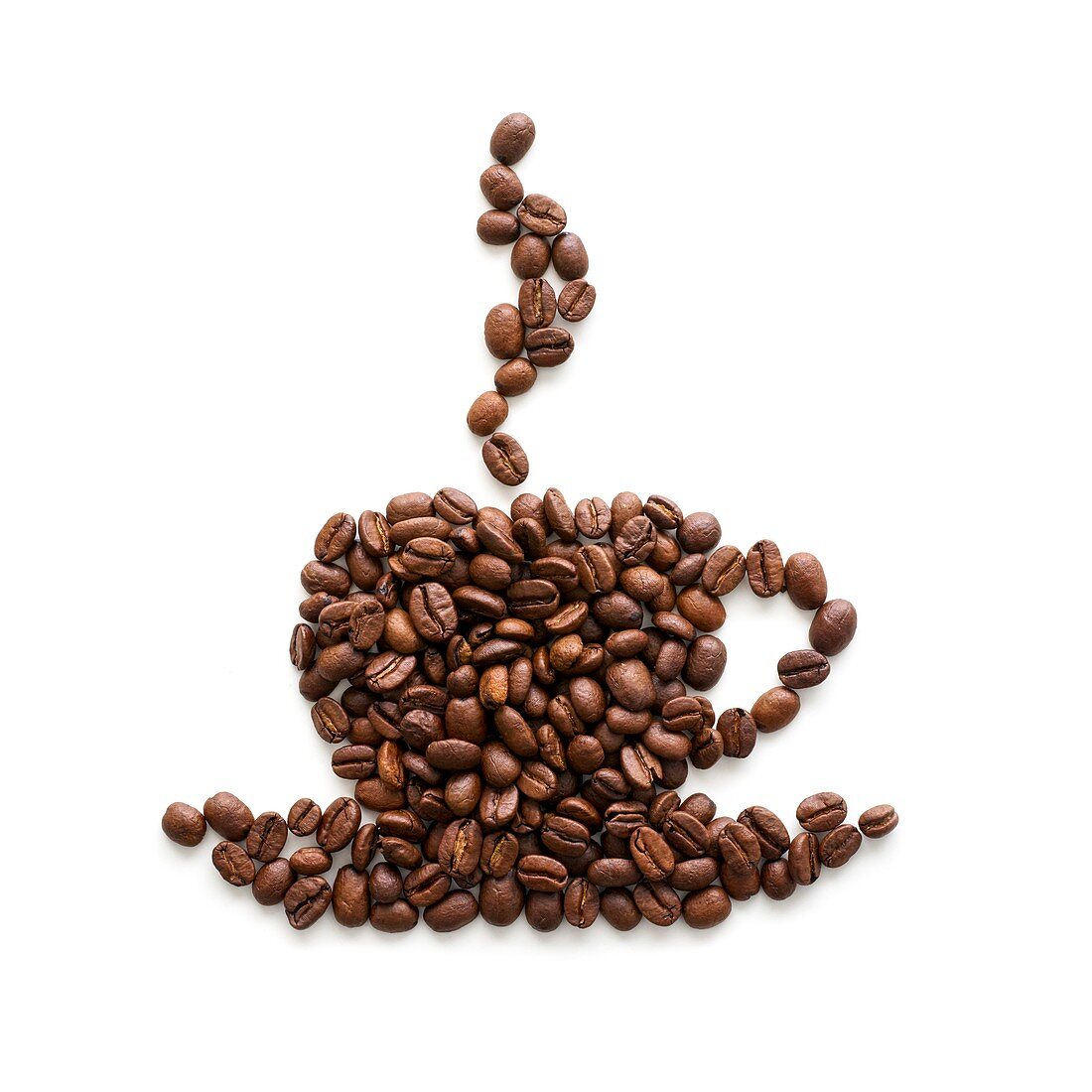 Coffee beans in cup shape