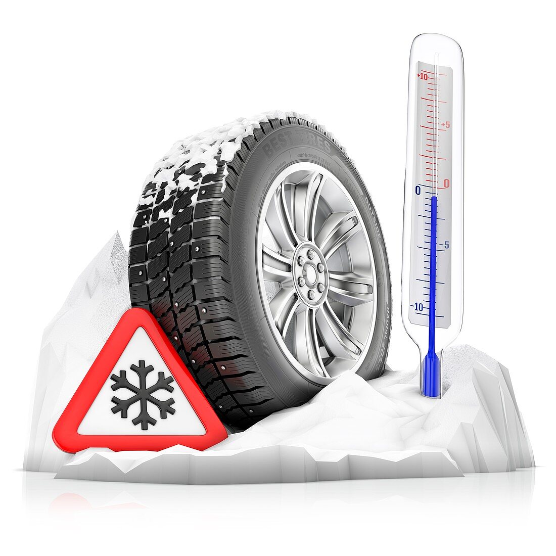 Winter tyre, illustration