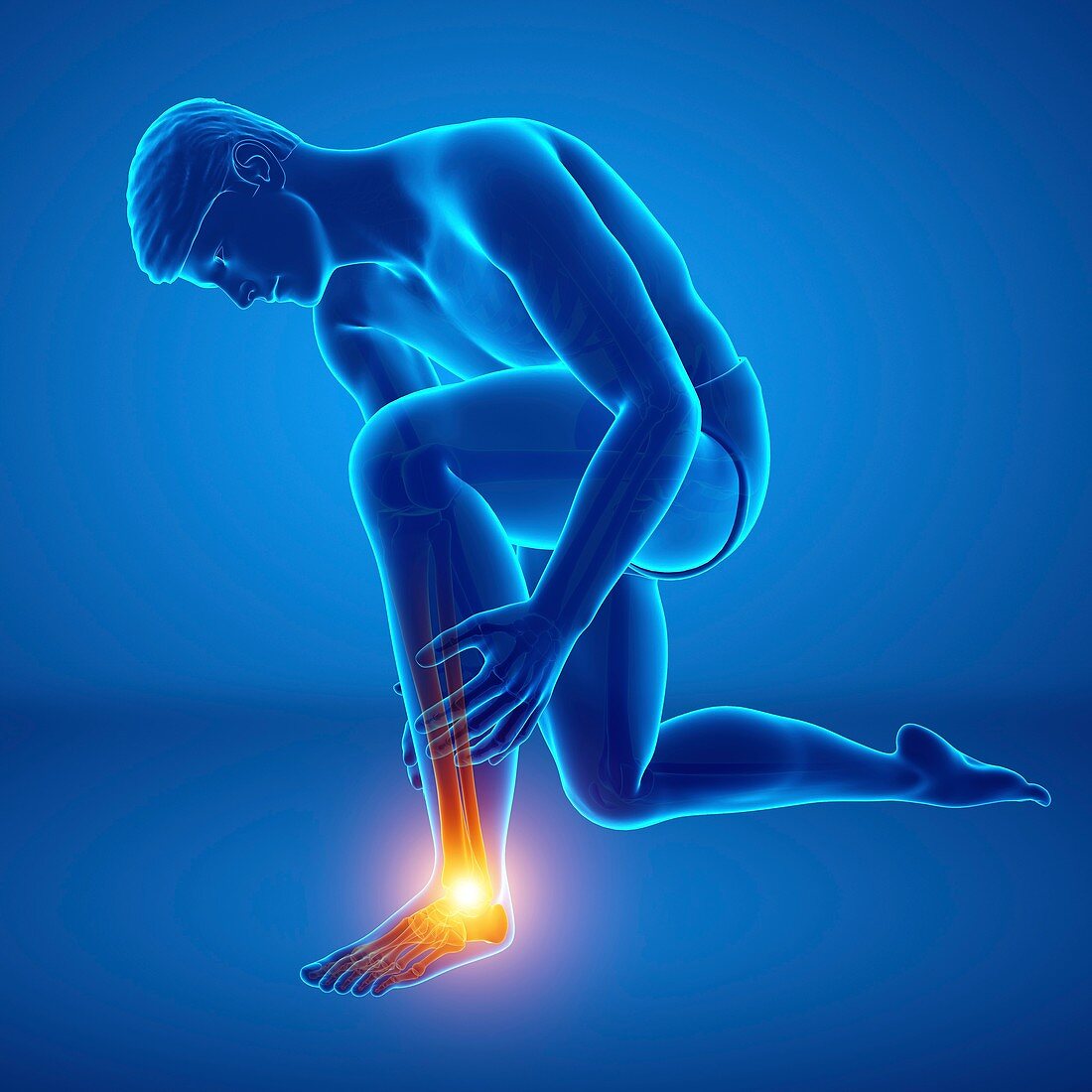 Man with foot pain, illustration