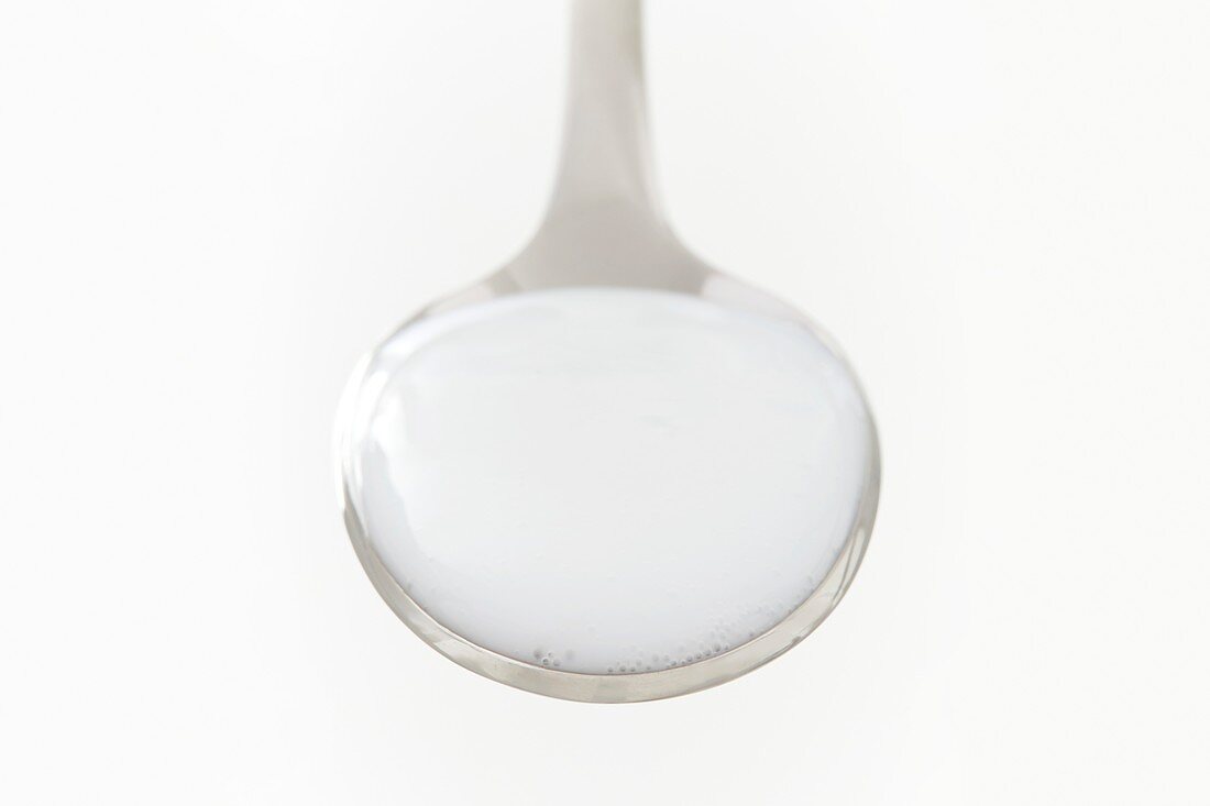 Milk of magnesia on a spoon