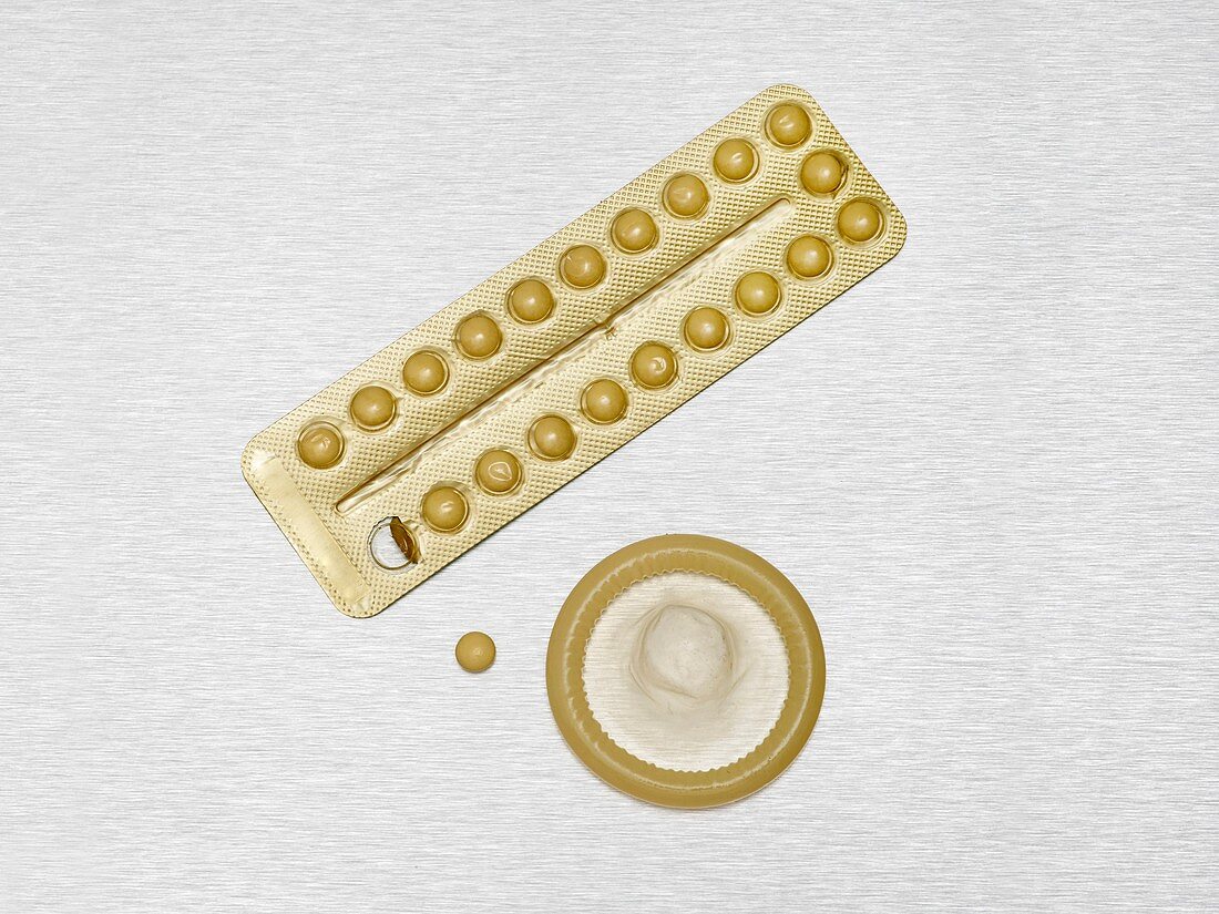 Contraception pills and condom