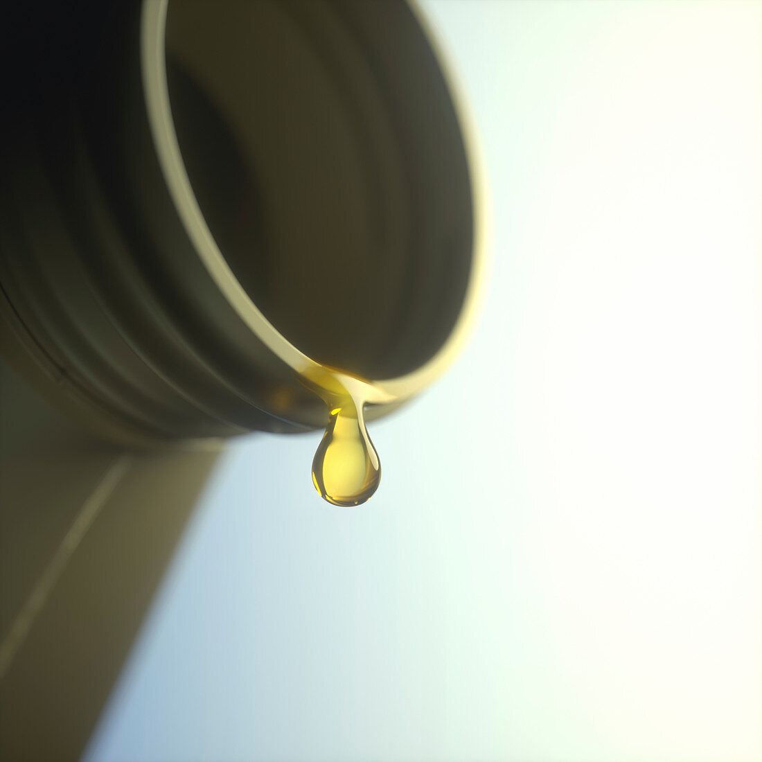Engine oil dripping from a bottle, illustration