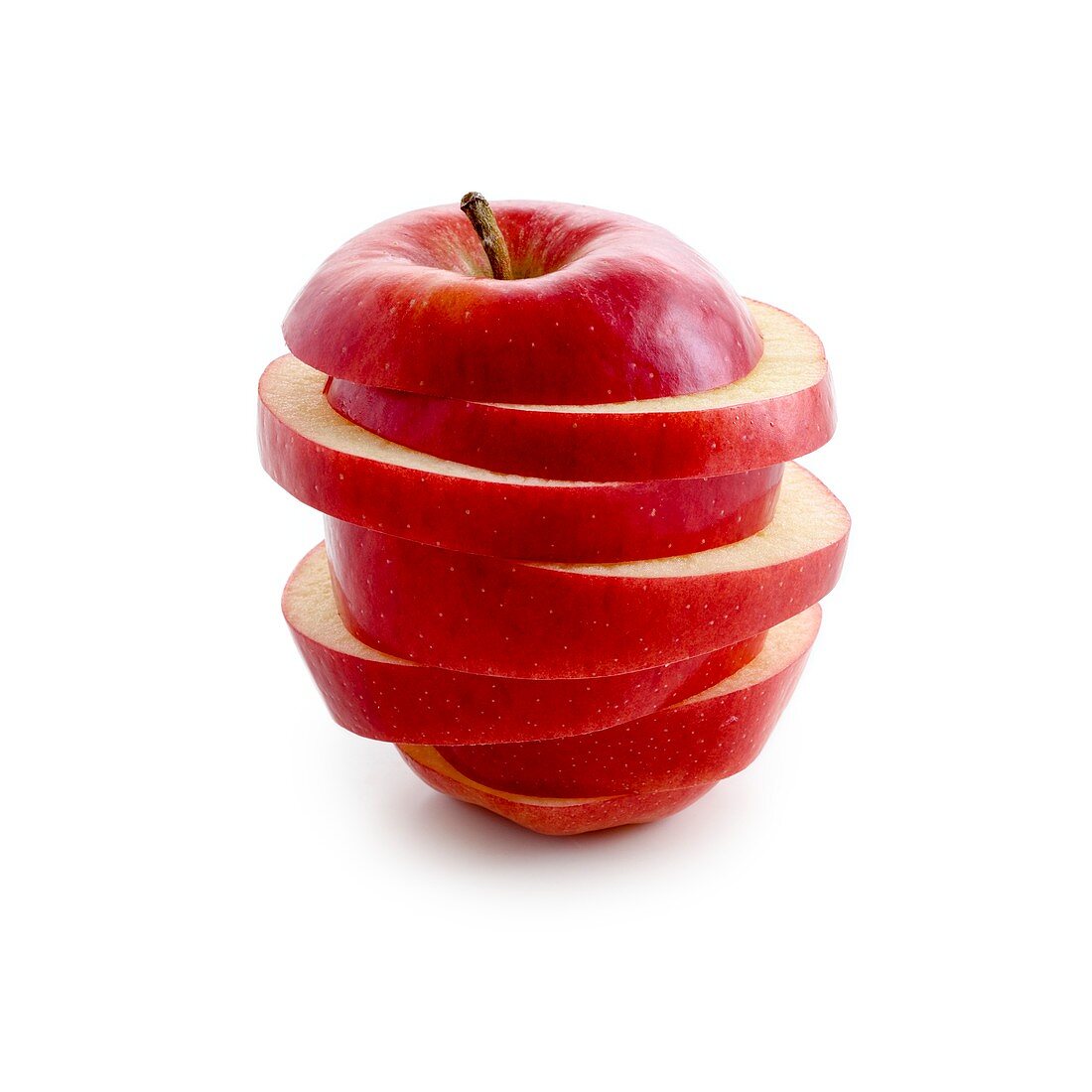 Sliced red apple