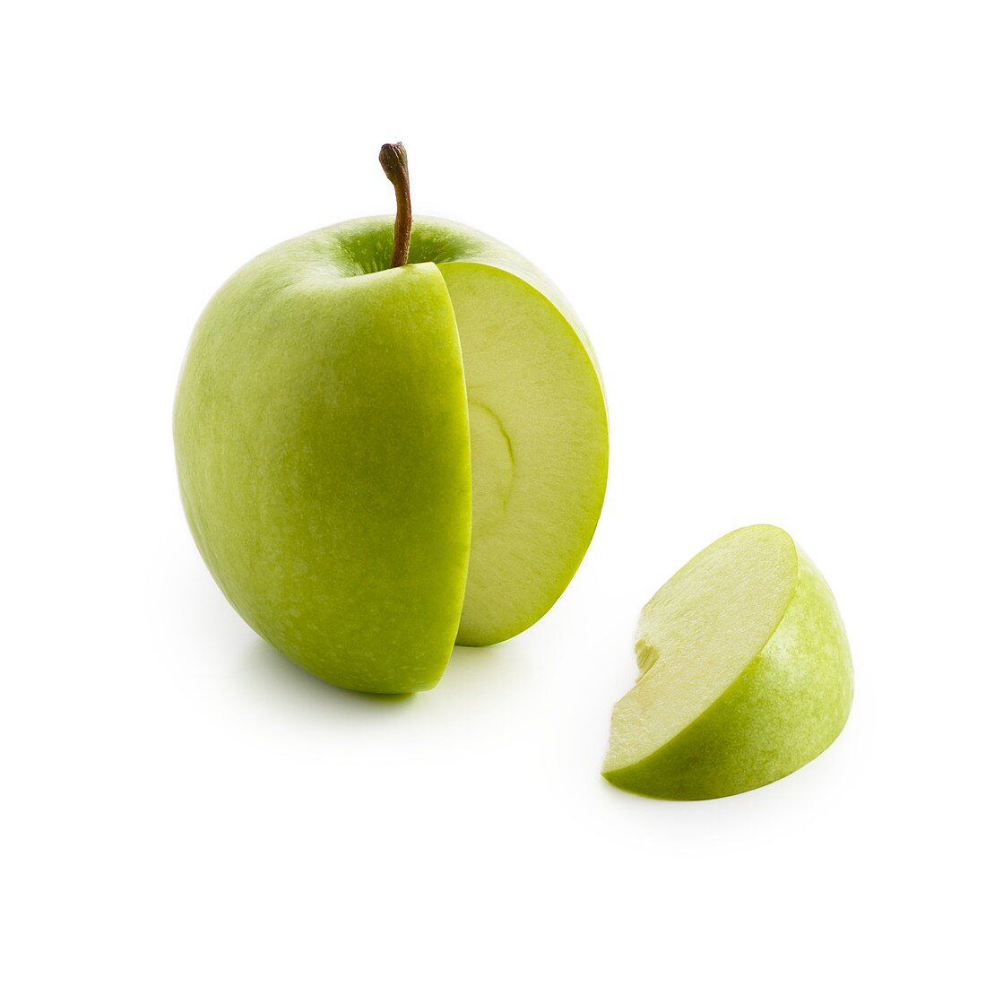 Apple segment cut from apple