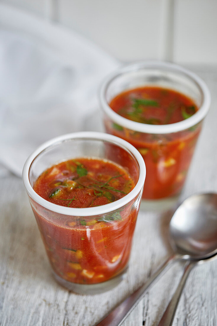Tomato soup with zucchini