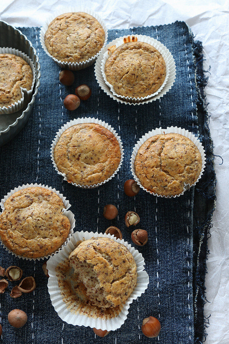 Gluten-free muffins with hazelnuts