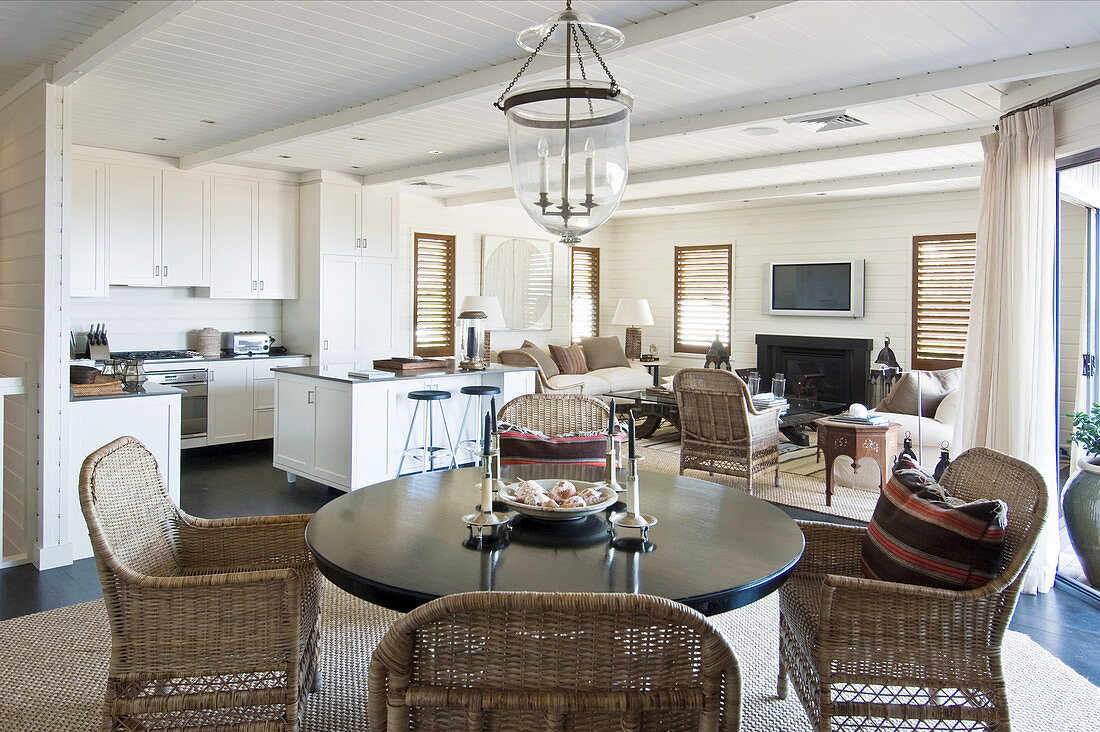 Open-plan interior of Australian beach house