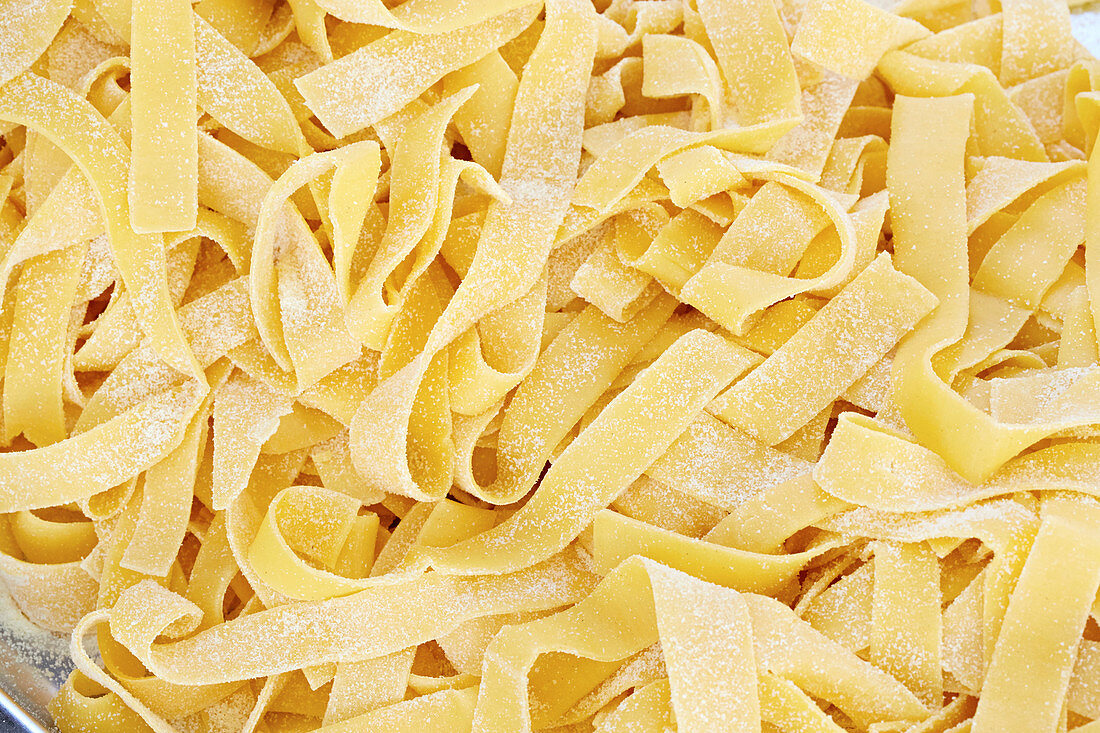 Fresh pasta, Tagliatelli (filling the frame)