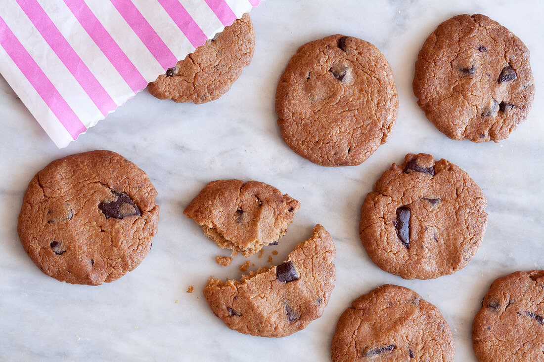 Glutenfreie Erdnussbutter-Chocolatechip-Cookies