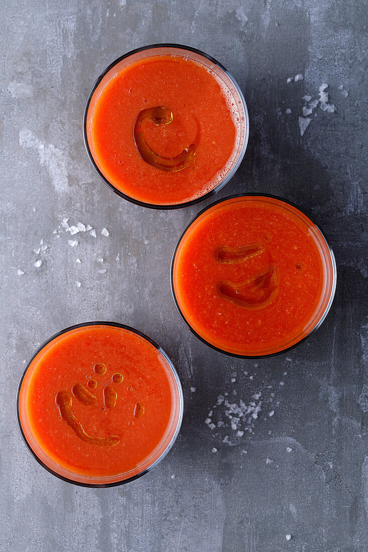 Watermelon gazpacho with olive oil