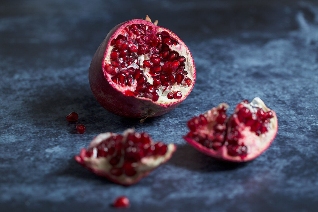 A sliced pomegranate