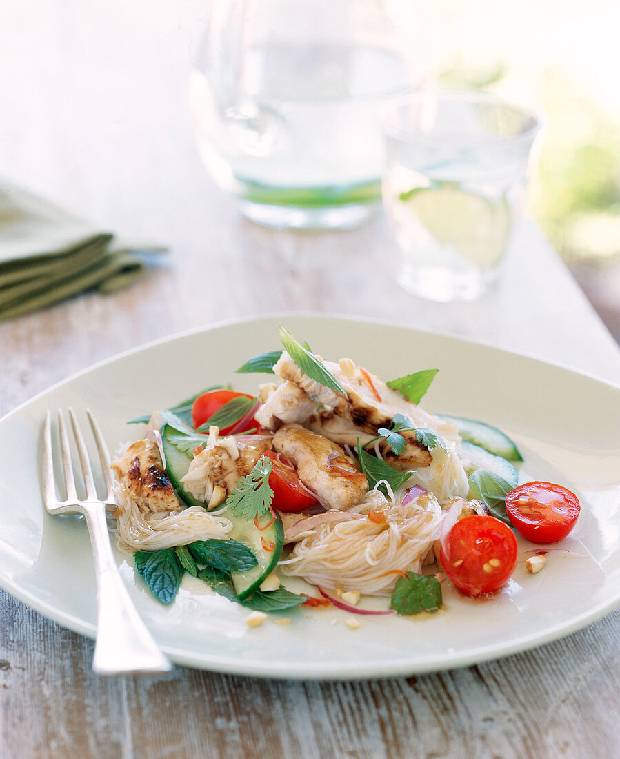 Vietnamese chicken and noodle salad