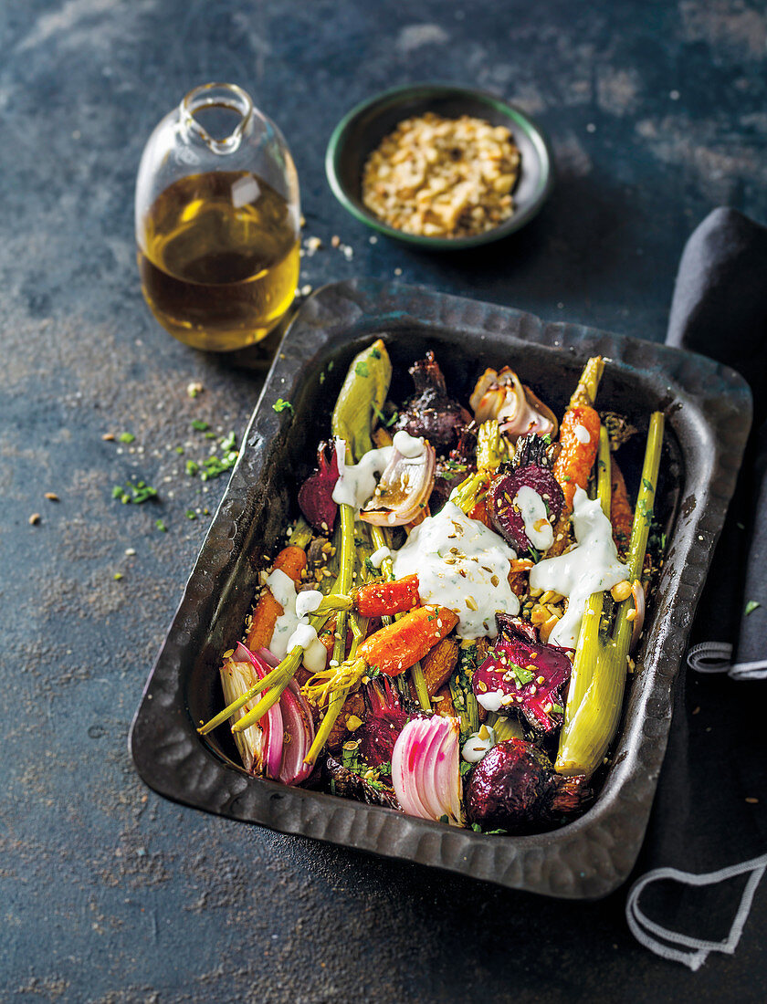 Roasted root veg with dukkah