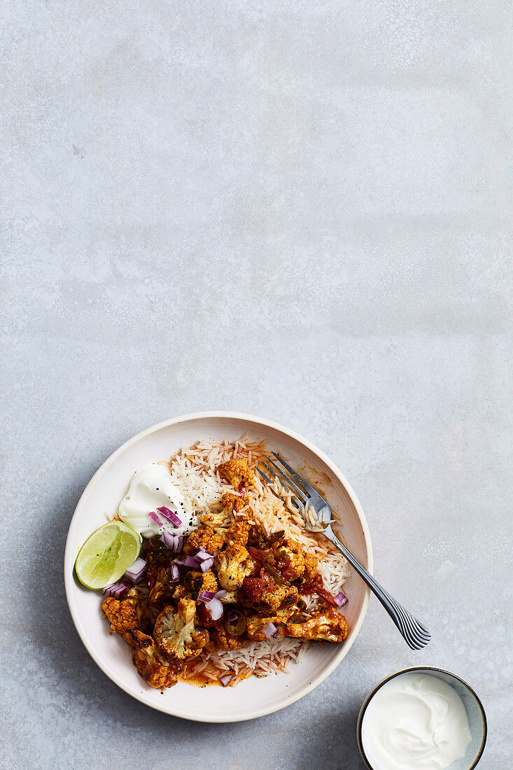 Cauliflower curry with lime and coriander