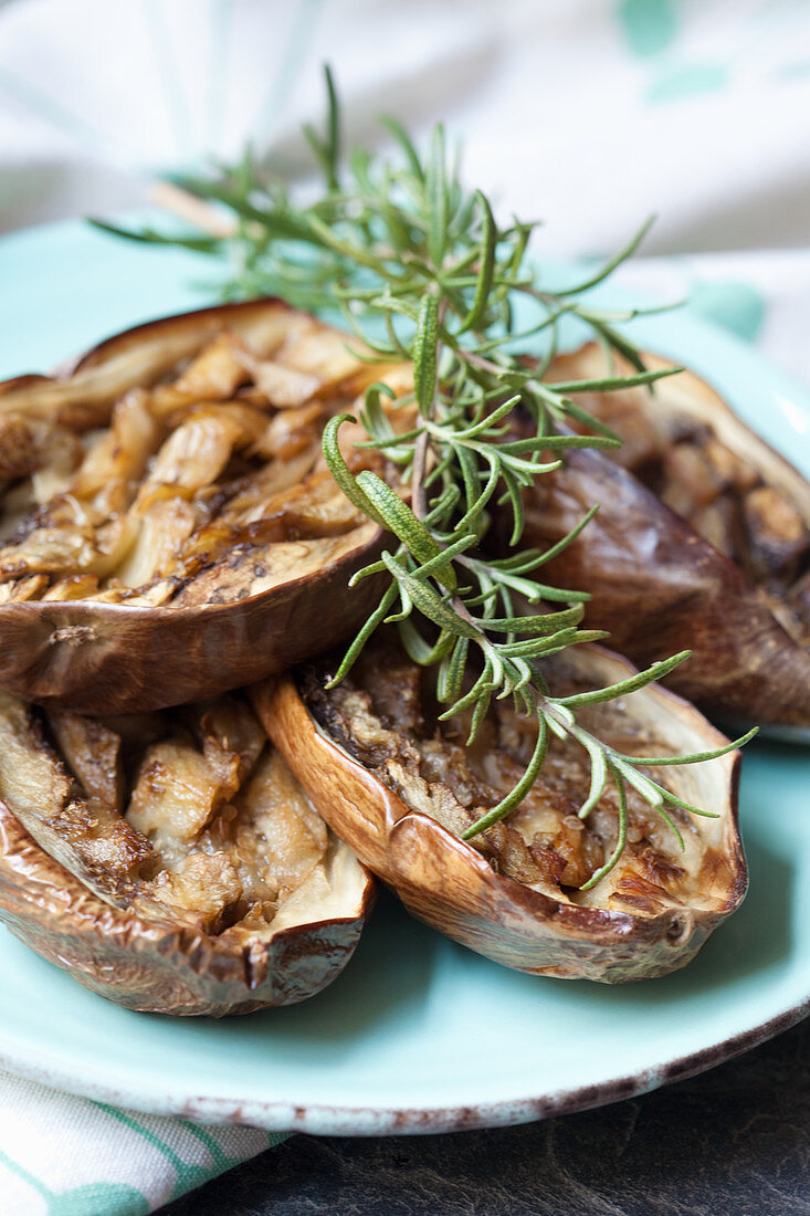 Grilled aubergine with rosemary