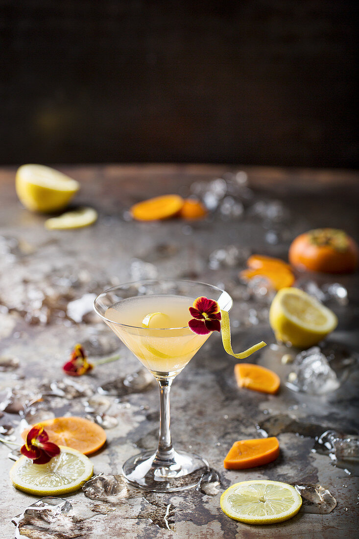 Persimmon and Lemon Cocktail