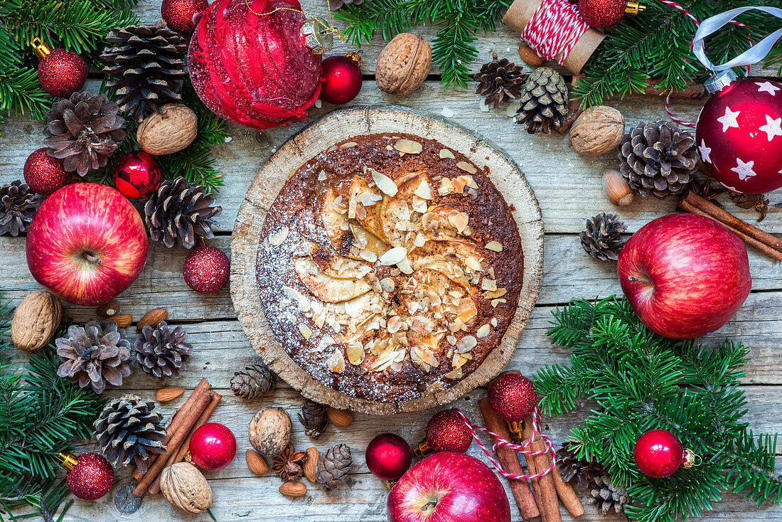 Spiced apple cake for Christmas