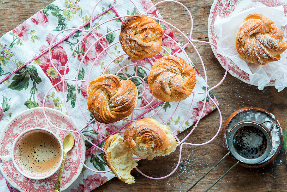 Sugar buns - baked like mini babka cakes in muffin tins