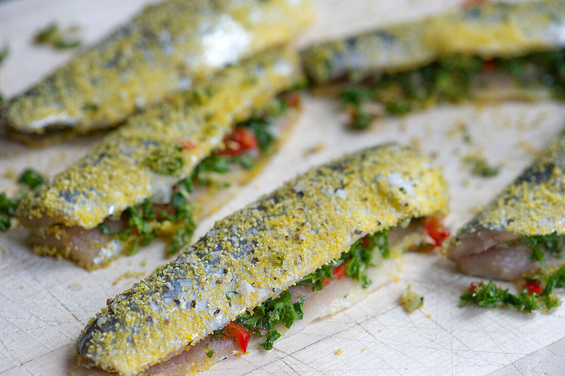 Italian-style Baltic herring with parsley, chilli, garlic and lemon