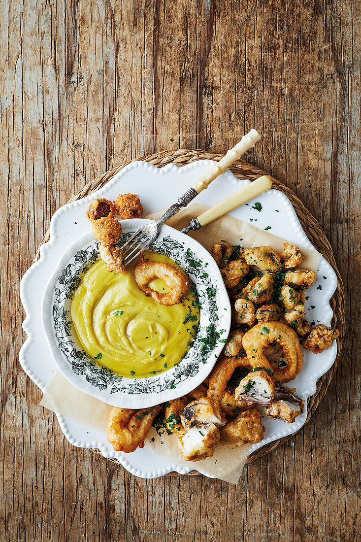 Olive oil mayo with fritto misto