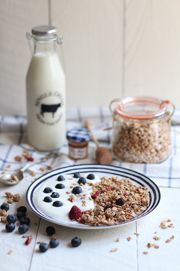 Muesli with yoghurt and berries