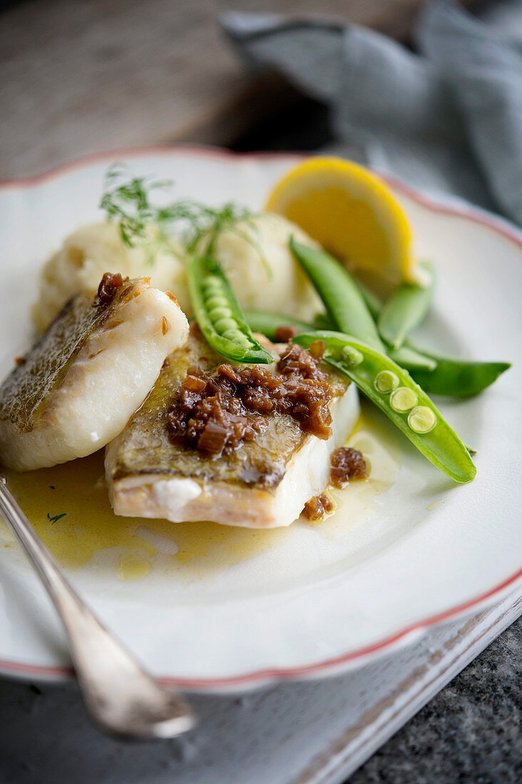 Cod with ginger and soya butter