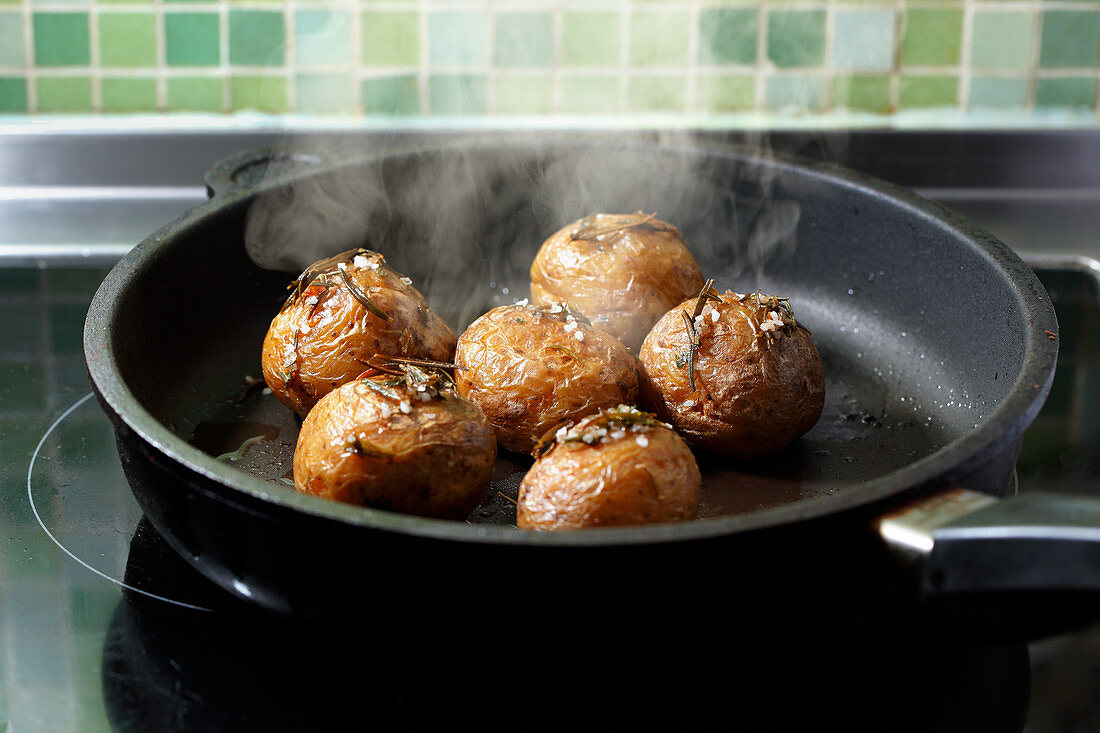 Potato being fried
