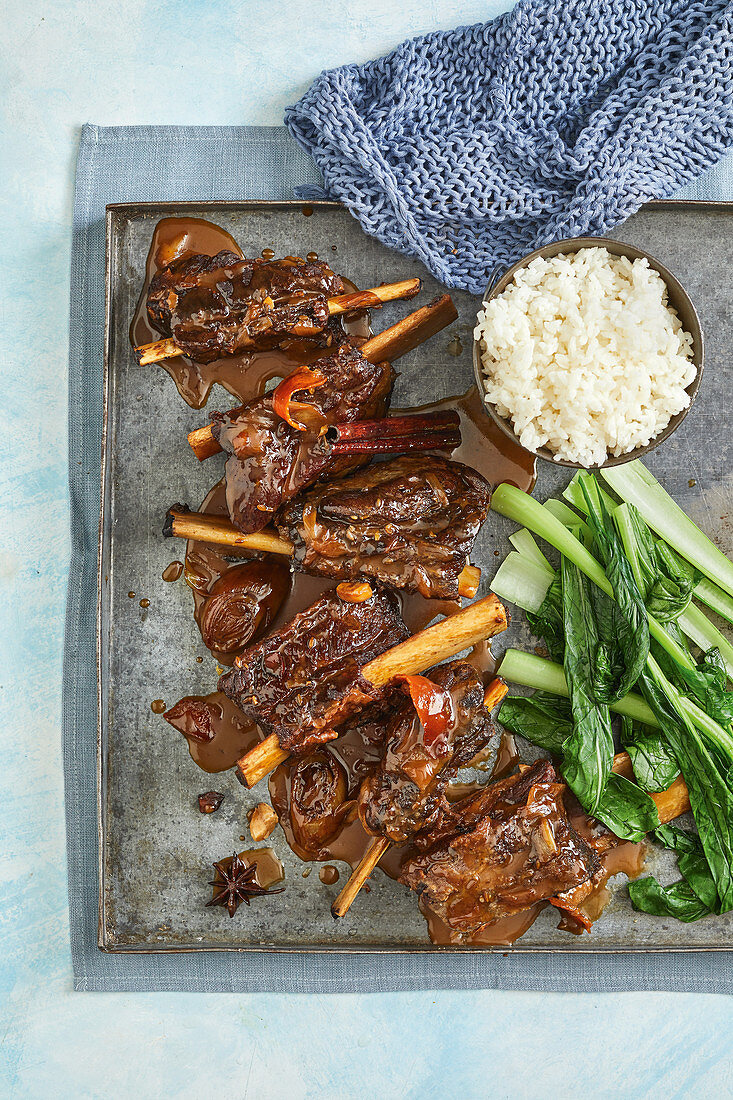 Asian orange and soy braised beef ribs