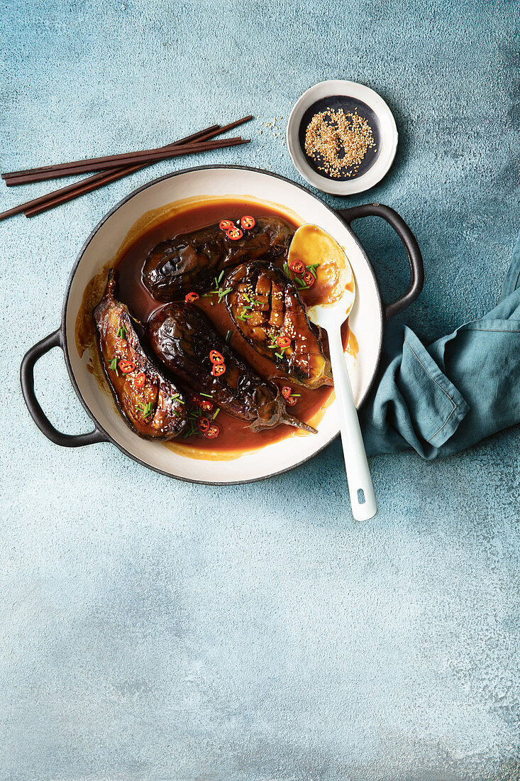 Miso braised eggplant