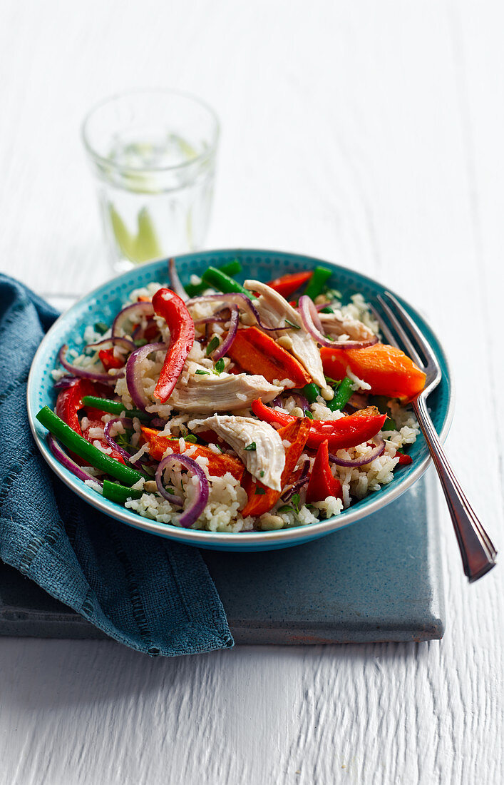 Chicken And Roast Vegetable Pilaf