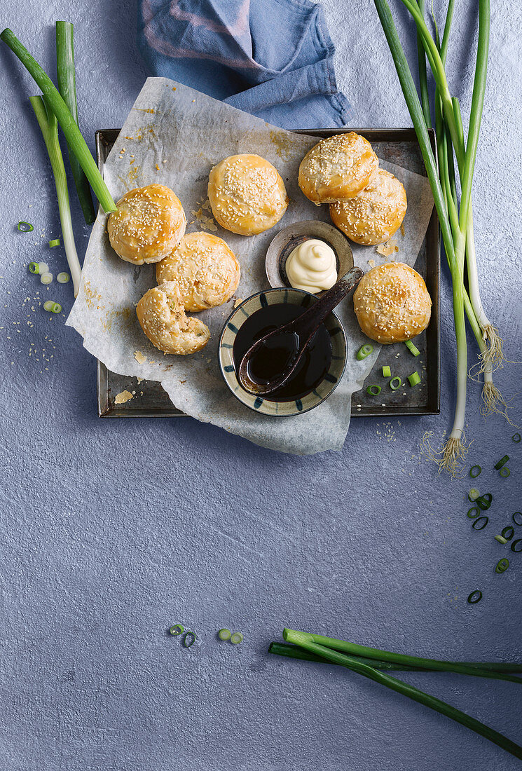 Savoury pork mooncakes