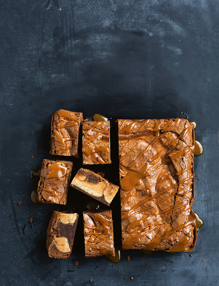 Fudge swirl brownies made with condensed milk