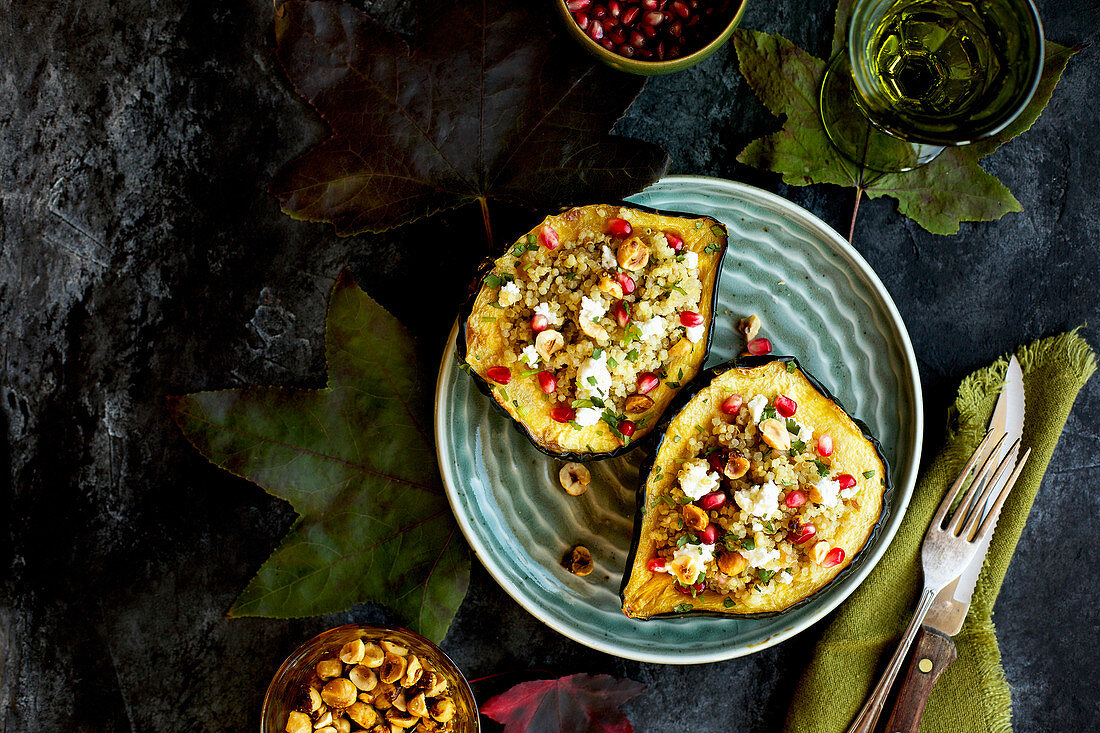 Quinoa stuffed Acorn Squash