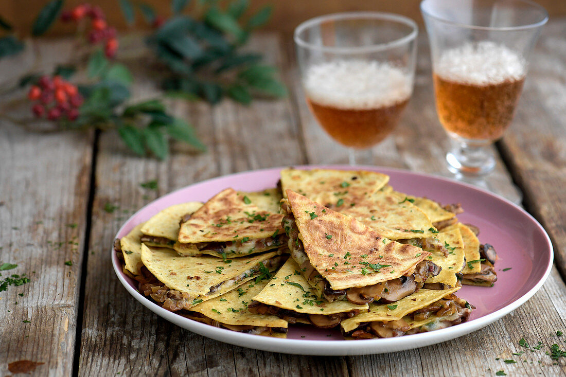 Quesadilla mit Käse und Pilzen (Mexiko)