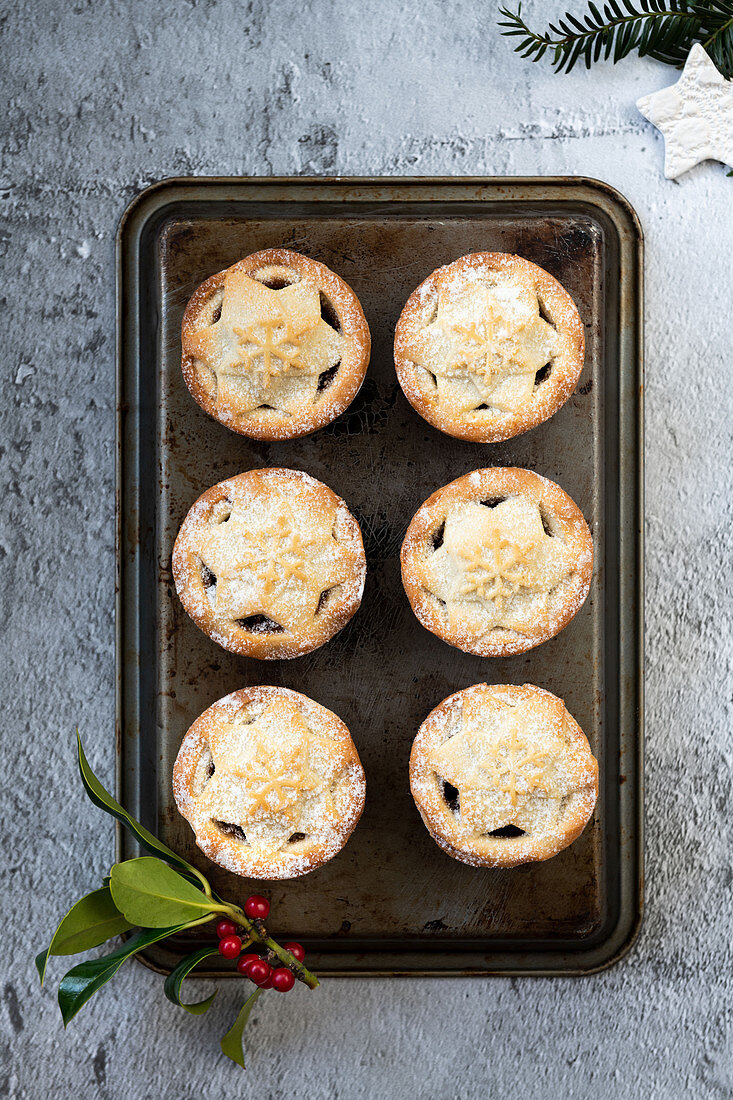 Mince Pies auf kleinem Backblech