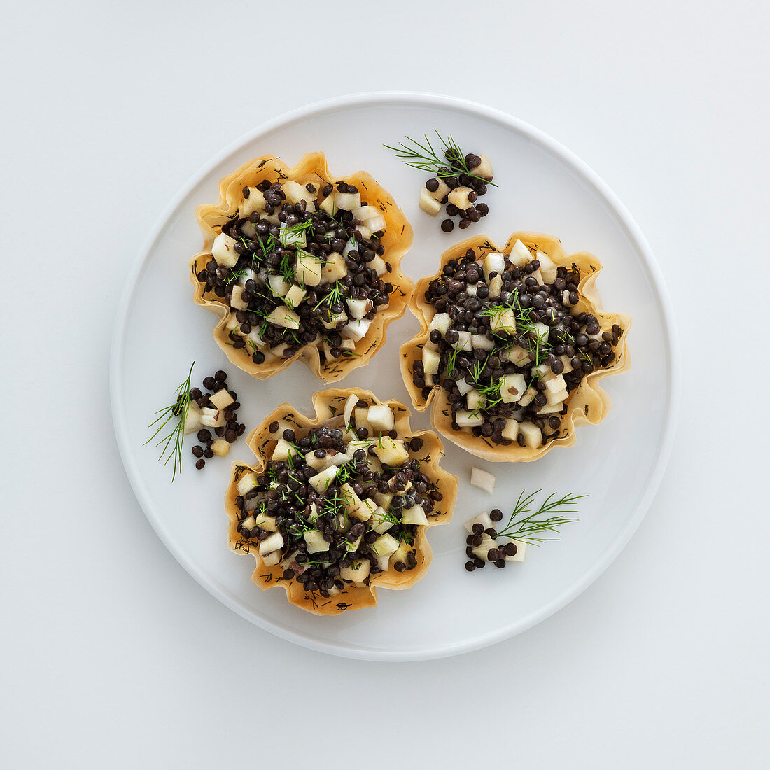 Linsen-Apfel-Salat in der Teigschale