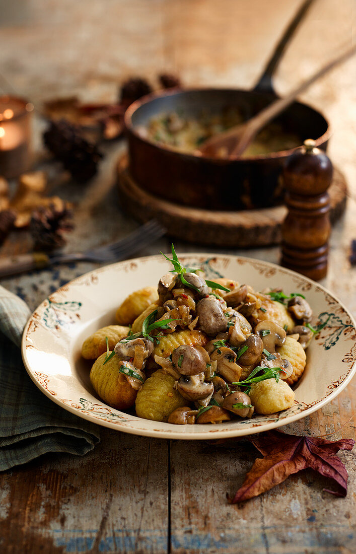 Gnocchi with mushroom ragout